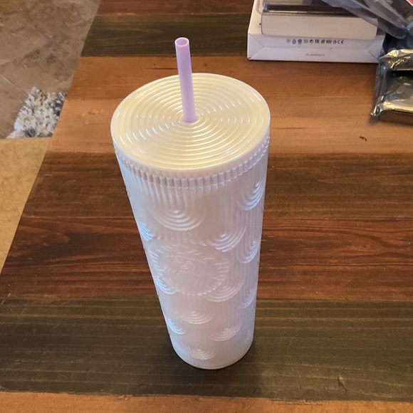 Starbucks Other - Starbucks White Tumbler with Pink Straw
